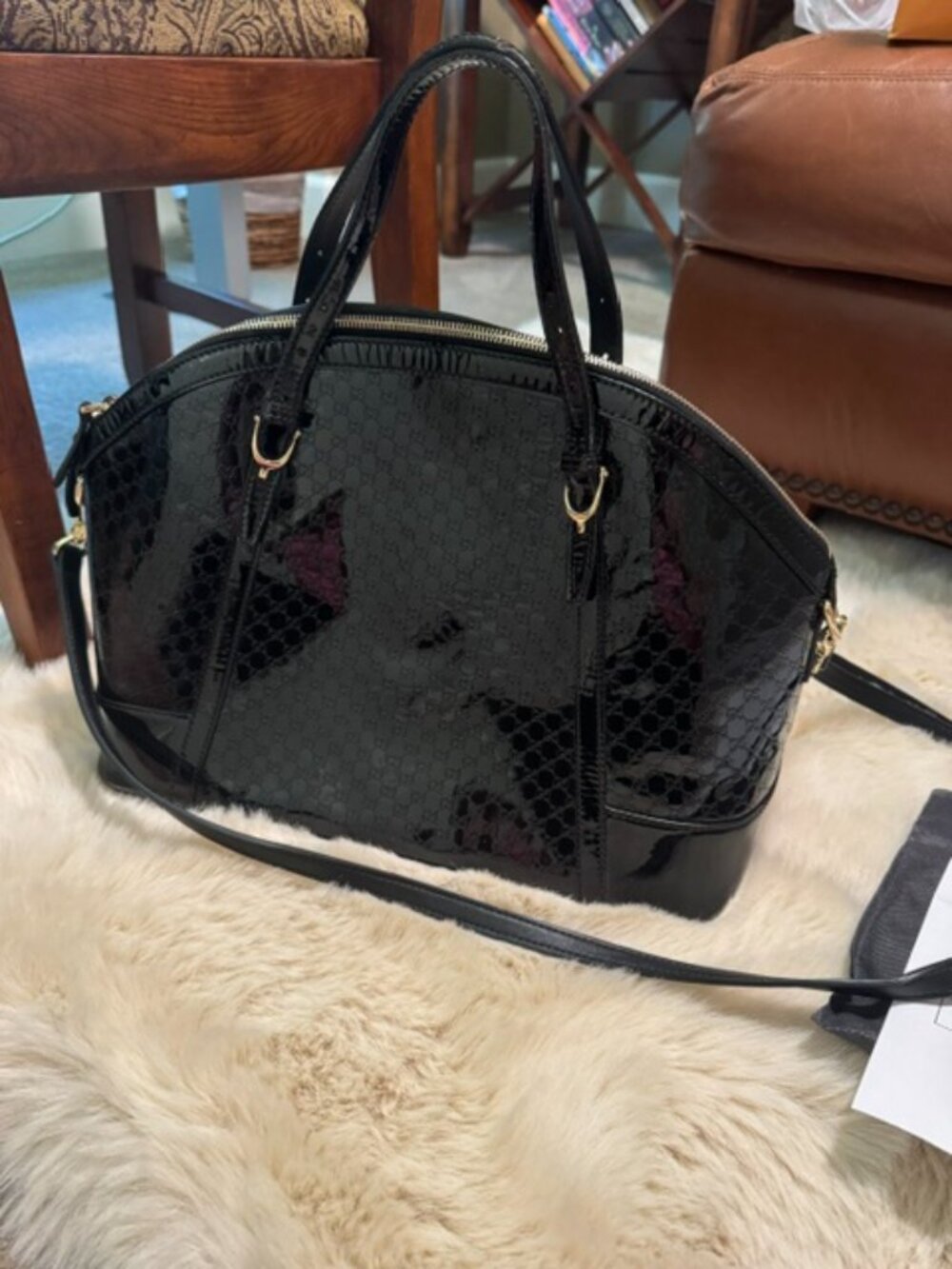 Gucci Patent leather micro guccissima shoulder/handle bag - Picture 4 of 6